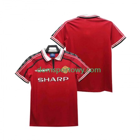 Koszulka Manchester United 1999 Retro Domowe Koszulki Piłkarskie 1998 Krótki Rękaw